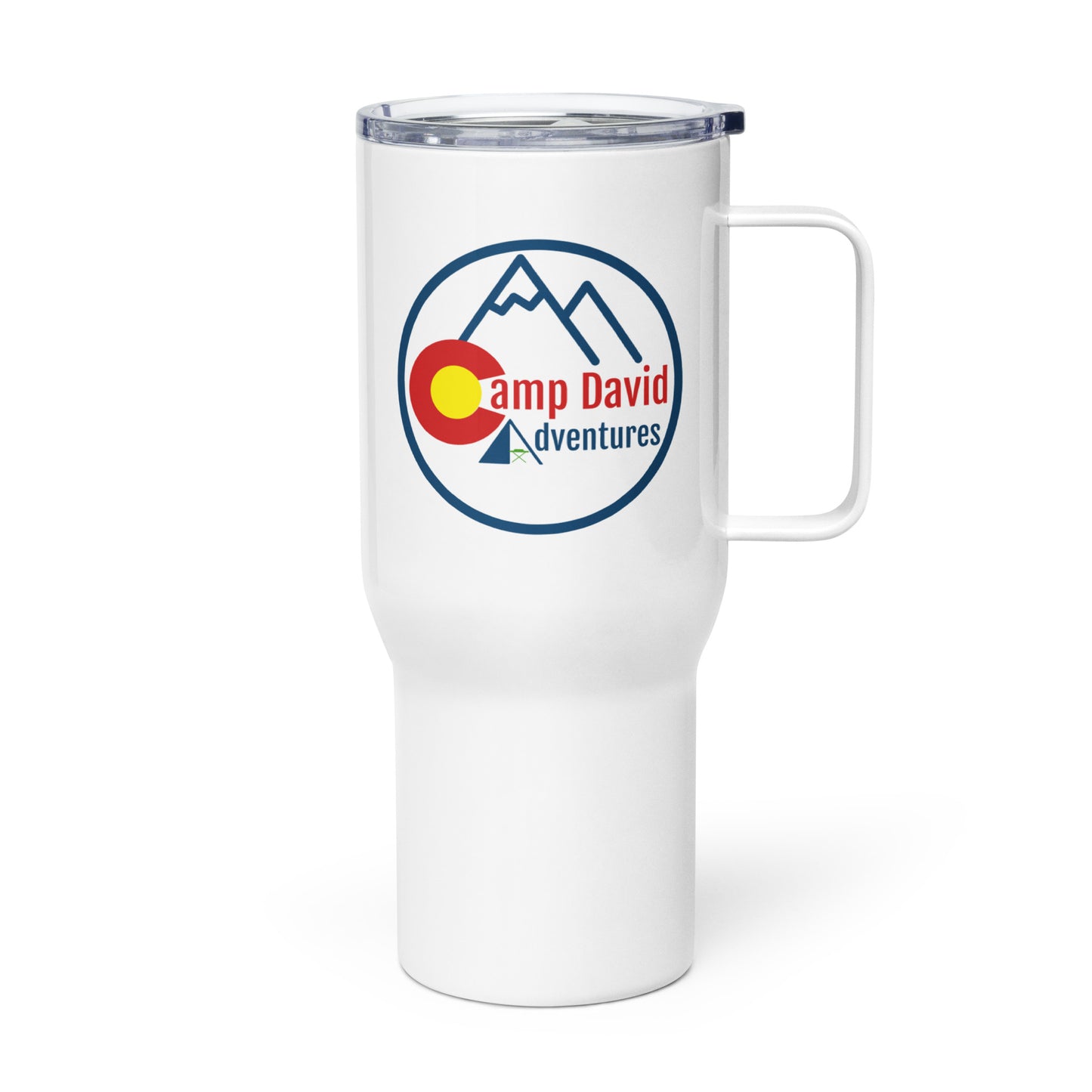 Travel mug with a handle